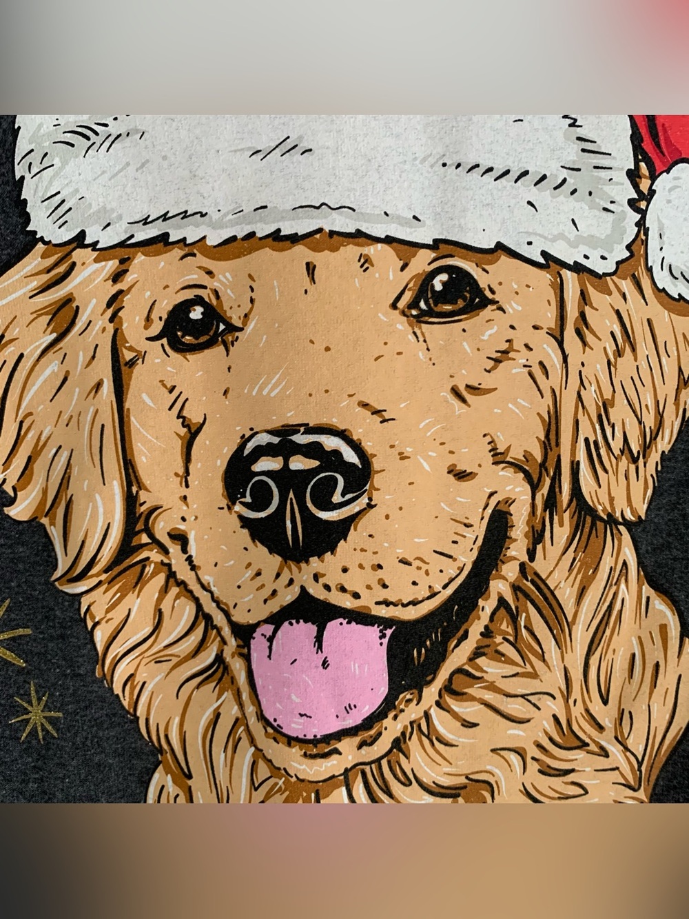 Simply Southern Christmas Shirt Santa Dog Graphic Gray Glitter Long Sleeve Sz M - Picture 4 of 11